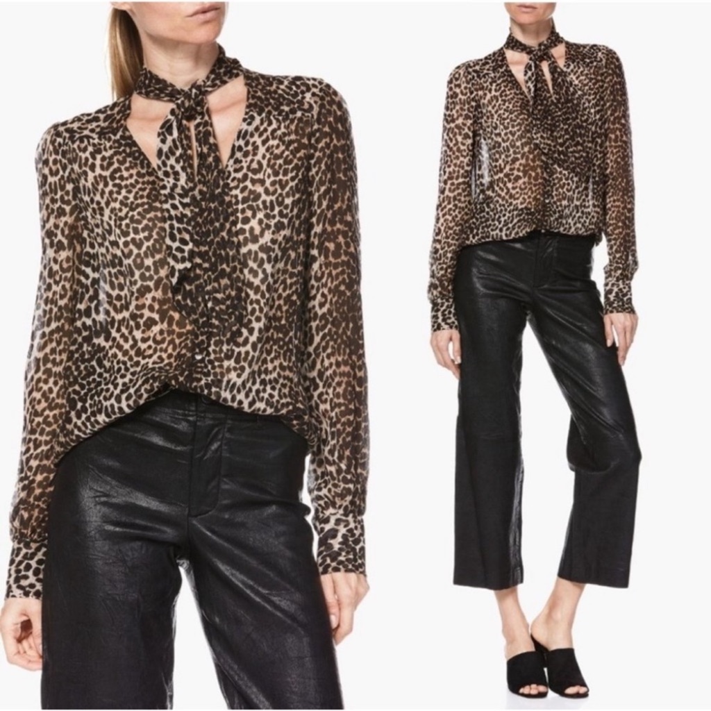 Paige Animal Print Sheer Blouse